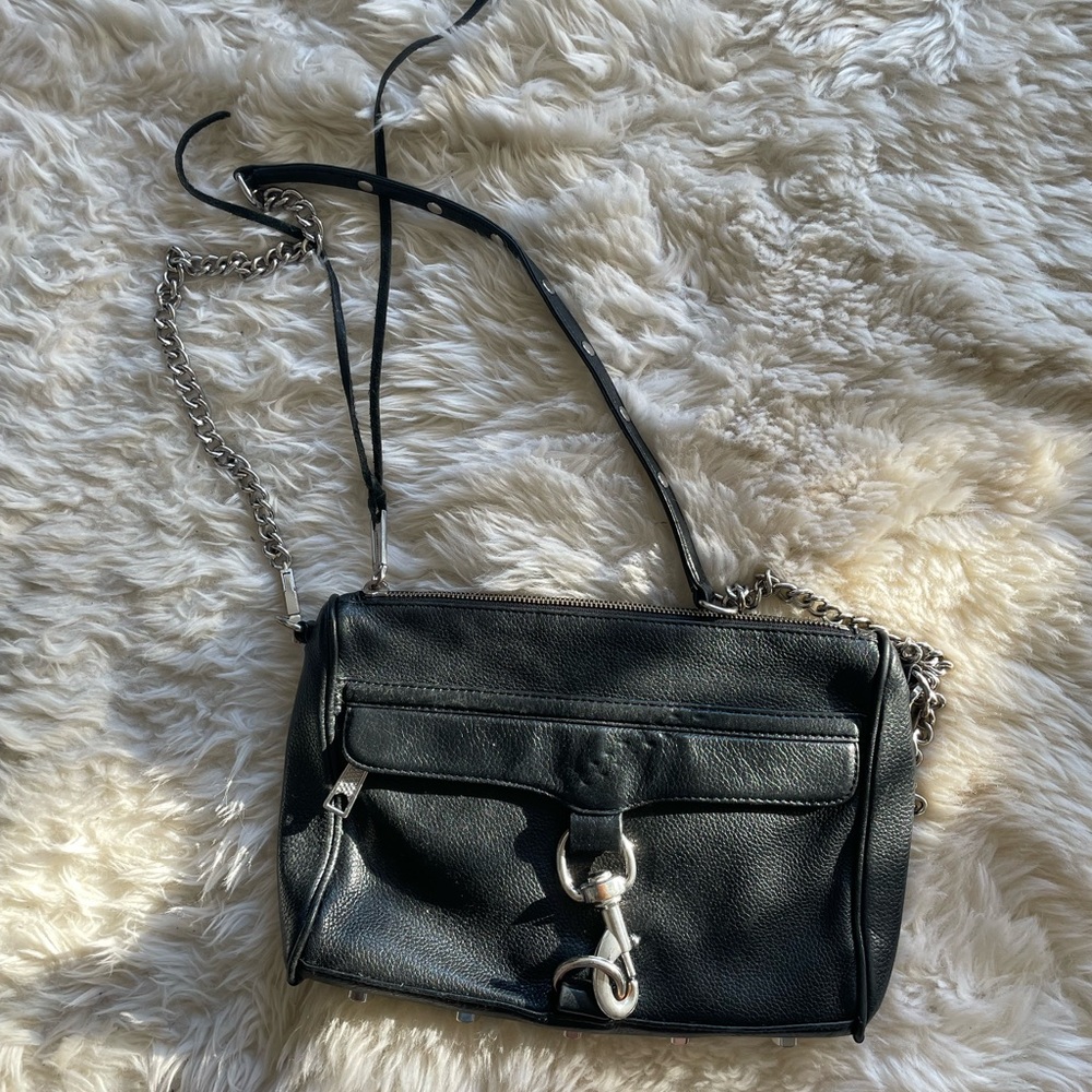 Rebecca Minkoff MAC Crossbody Black Silver Hardware